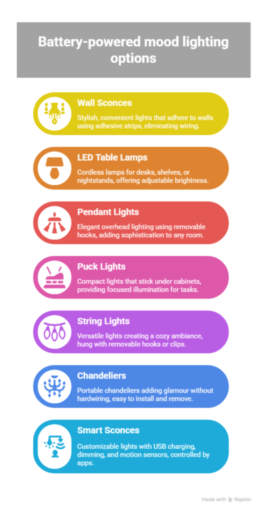 Battery-Powered Mood Lighting Ideas for Renters
